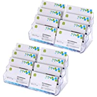 BTSKY 2 Pcs Acrílico Titulares de Tarjetas de Negocios - 8 Bolsillos Transparentes Tarjeta de Visita Tarjeta Organizador…